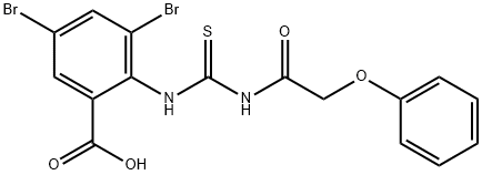 3,5-dibromo-2-[[[(phenoxyacetyl)amino]thioxomethyl]amino]-benzoic acid结构式