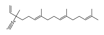 (6E,10E)-3-isocyano-3,7,11,15-tetramethylhexadeca-1,6,10,14-tetraene结构式