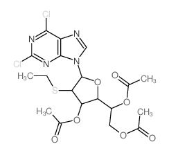 [2-Acetyloxy-1-[3-acetyloxy-5-(2,6-dichloropurin-9-yl)-4-ethylsulfanyl-oxolan-2-yl]ethyl] acetate picture