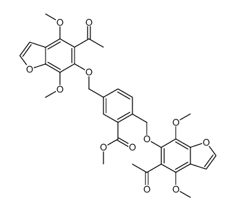 2,5-Bis-(5-acetyl-4,7-dimethoxy-benzofuran-6-yloxymethyl)-benzoic acid methyl ester结构式