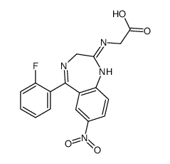 2-[[5-(2-fluorophenyl)-7-nitro-3H-1,4-benzodiazepin-2-yl]amino]acetic acid Structure