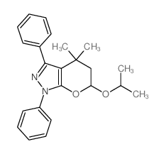 Pyrano[2,3-c]pyrazole,1,4,5,6-tetrahydro-4,4-dimethyl-6-(1-methylethoxy)-1,3-diphenyl- structure