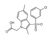 2-[3-(3-chlorophenyl)sulfonyl-2,5-dimethylindol-1-yl]acetic acid Structure