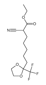 ethyl 2-cyano-7-[2-(trifluoromethyl)-1,3-dioxolan-2-yl]heptanoate Structure