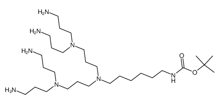 [6-(Bis-{3-[bis-(3-amino-propyl)-amino]-propyl}-amino)-hexyl]-carbamic acid tert-butyl ester Structure