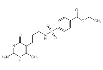 Benzoicacid,4-[[[3-(2-amino-1,6-dihydro-4-methyl-6-oxo-5-pyrimidinyl)propyl]amino]sulfonyl]-,ethyl ester picture