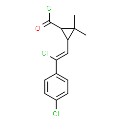 3-[2-chloro-2-(4-chlorophenyl)vinyl]-2,2-dimethylcyclopropanecarbonyl chloride结构式