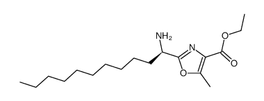 (R)-ethyl 2-(1-aminoundecyl)-5-methyl-1,3-oxazole-4-carboxylate结构式