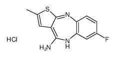 7-fluoro-2-methyl-10H-thieno[2,3-b][1,5]benzodiazepin-4-amine monohydrochloride Structure