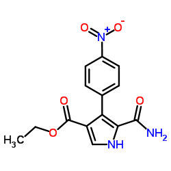 Ethyl 5-carbamoyl-4-(4-nitrophenyl)-1H-pyrrole-3-carboxylate结构式