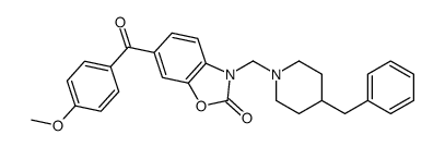 3-[(4-benzylpiperidin-1-yl)methyl]-6-(4-methoxybenzoyl)-1,3-benzoxazol-2-one结构式