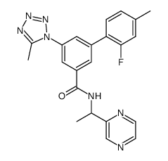 2′-fluoro-4′-methyl-5-(5-methyltetrazol-1-yl)biphenyl-3-carboxylic acid (1-pyrazin-2-yl-ethyl)amide Structure