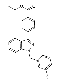 N-1-(3-chlorobenzyl)-3-(4-ethoxycarbonylphenyl)indazole结构式