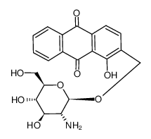 1-hydroxy-2-<(2-deoxy-2-amino-β-D-glucosyloxy)methyl>-9,10-dihydro-9,10-anthracenedione Structure