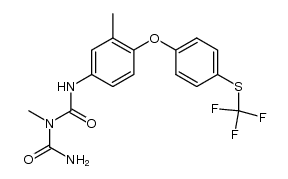 3-methyl-5-[3-methyl-4-(4-trifluoromethylthiophenoxy)-phenyl]-biuret结构式