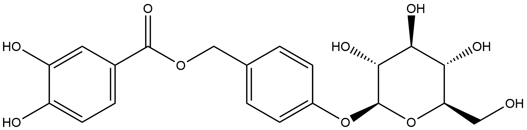 β-D-Glucopyranoside, 4-[[(3,4-dihydroxybenzoyl)oxy]methyl]phenyl结构式