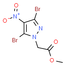 methyl 2-(3,5-dibromo-4-nitro-1H-pyrazol-1-yl)acetate结构式