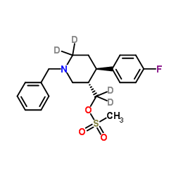 trans 1-Benzyl-4-(4-fluorophenyl)-3-methylsulfonatepiperidine-d4 Structure