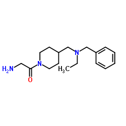 2-Amino-1-(4-{[benzyl(ethyl)amino]methyl}-1-piperidinyl)ethanone Structure