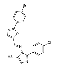 4-<5-(4-p-Bromophenyl)-2-furfurylidene>amino-3-mercapto-5-p-chlorophenyl-1,2,4-triazole Structure