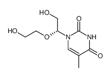 1-<(1R)-2-hydroxy-1-(2-hydroxyethoxy)ethyl>thymine Structure