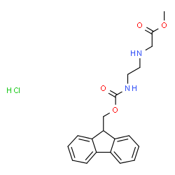 Glycine, N-[2-[[(9H-fluoren-9-ylmethoxy)carbonyl]amino]ethyl]-, methyl ester, hydrochloride (1:1) Structure