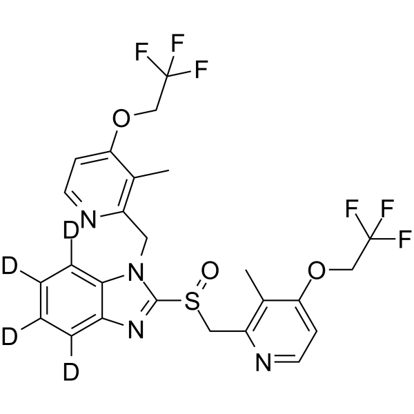 N-[3-Methyl-4-(2,2,2-trifluoroethoxy)-2-pyridinyl]methyl Lansoprazole-d4结构式