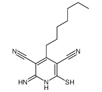 2-amino-4-heptyl-6-sulfanylidene-1H-pyridine-3,5-dicarbonitrile结构式