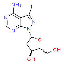 (2R,3S,5R)-5-(4-Amino-3-iodo-1H-pyrazolo[3,4-d]pyrimidin-1-yl)-2-(hydroxymethyl)tetrahydrofuran-3-ol structure