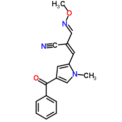 (2Z)-3-(4-Benzoyl-1-methyl-1H-pyrrol-2-yl)-2-[(E)-(methoxyimino)methyl]acrylonitrile结构式