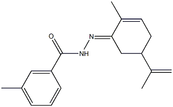 N'-(5-isopropenyl-2-methyl-2-cyclohexen-1-ylidene)-3-methylbenzohydrazide结构式