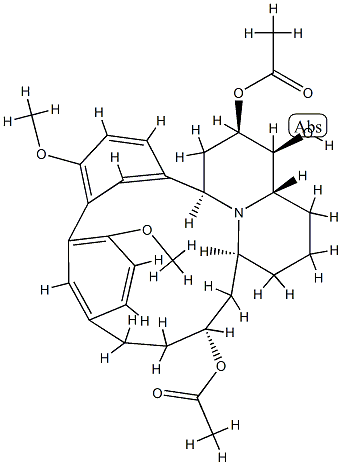 Lythrancane-8α,9α,12β-triol 8,12-diacetate structure