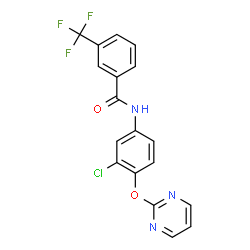 N-[3-CHLORO-4-(2-PYRIMIDINYLOXY)PHENYL]-3-(TRIFLUOROMETHYL)BENZENECARBOXAMIDE结构式