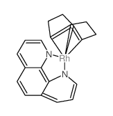 Rhodium(1+), ((1,2,5,6-eta)-1,5-cyclooctadiene)(1,10-phenanthroline-N1,N10)-, chloride structure