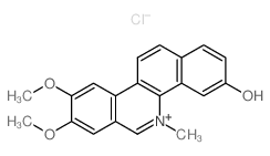 8,9-dimethoxy-5-methylbenzo[c]phenanthridin-5-ium-3-ol,chloride Structure