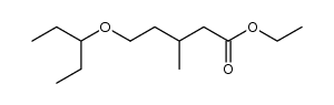 5-(1-ethyl-propoxy)-3-methyl-pentanoic acid ethyl ester结构式