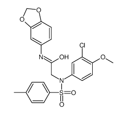 N-(1,3-benzodioxol-5-yl)-2-(3-chloro-4-methoxy-N-(4-methylphenyl)sulfonylanilino)acetamide结构式