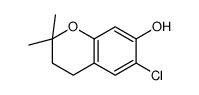 6-chloro-2,2-dimethyl-3,4-dihydrochromen-7-ol结构式