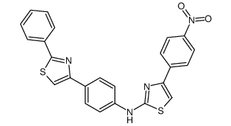 4-(4-nitrophenyl)-N-[4-(2-phenyl-1,3-thiazol-4-yl)phenyl]-1,3-thiazol-2-amine结构式