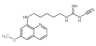 1-cyano-2-[5-[(6-methoxyquinolin-8-yl)amino]pentyl]guanidine structure