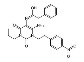 Benzeneacetamide,N-[6-amino-1,2,3,4-tetrahydro-1-[2-(4-nitrophenyl)ethyl]-2,4-dioxo-3-propyl-5-pyrimidinyl]- structure