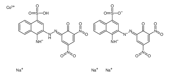 trisodium,4-azanidyl-3-[(3,5-dinitro-2-oxidophenyl)diazenyl]naphthalene-1-sulfonate,cobalt(3+) Structure