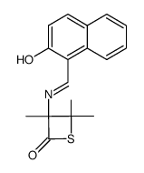 (3RS)-3-(2-hydroxy-1-naphthylmethyleneamino)-3,4,4-trimethylthietan-2-one Structure