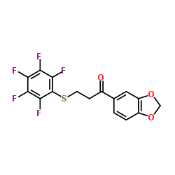 1-(1,3-BENZODIOXOL-5-YL)-3-[(2,3,4,5,6-PENTAFLUOROPHENYL)SULFANYL]-1-PROPANONE结构式