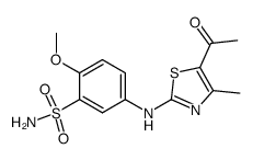 5-(5-Acetyl-4-methyl-thiazol-2-ylamino)-2-methoxy-benzenesulfonamide结构式