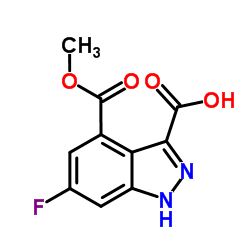 6-FLUORO-4-METHOXYCARBONYL-3-(1H)INDAZOLE CARBOXYLIC ACID Structure