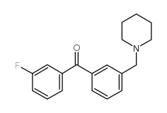 3-FLUORO-3'-PIPERIDINOMETHYL BENZOPHENONE结构式