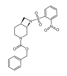 (1R,6S)-8-(2-nitrobenzenesulfonyl)-3,8-diaza-bicyclo[4.2.0]octane-3-carboxylic acid benzyl ester Structure