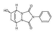 (1S*,10R*)-10-Hydroxy-4-phenyl-2,4,6-triazatricyclo<5.2.2.02,6>undec-8-en-3,5-dion Structure