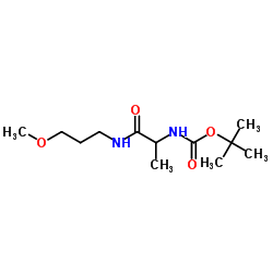 N-(3-Methoxypropyl)-N2-{[(2-methyl-2-propanyl)oxy]carbonyl}alaninamide结构式